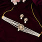VOJ Gold Polished Stone And Pearl Studded Traditional Chokar Set - Swadesiicart