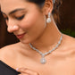 VOJ Silver Plated AD Stone Studded Elegant Necklace And Earrings Set - Swadesiicart