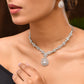 VOJ Silver Plated AD Stone Studded Elegant Necklace And Earrings Set - Swadesiicart