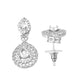VOJ Silver Plated AD Stone Studded Elegant Necklace And Earrings Set - Swadesiicart