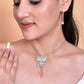 VOJ Rose Gold-Polished Butterfly Design Pendant Set - Swadesiicart
