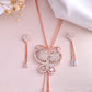 VOJ Rose Gold-Polished Butterfly Design Pendant Set - Swadesiicart