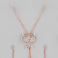 VOJ Rose Gold-Polished Butterfly Design Pendant Set - Swadesiicart