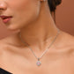 VOJ Silver Plated Baby Pink Stone Studded Heart Shaped Chain Set - Swadesiicart