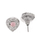 VOJ Silver Plated Baby Pink Stone Studded Heart Shaped Chain Set - Swadesiicart