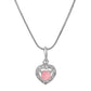 VOJ Silver Plated Baby Pink Stone Studded Heart Shaped Chain Set - Swadesiicart