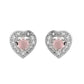 VOJ Silver Plated Baby Pink Stone Studded Heart Shaped Chain Set - Swadesiicart