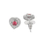 VOJ Silver Plated Pink Stone Studded Heart Shaped Chain Set - Swadesiicart