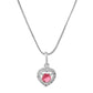 VOJ Silver Plated Pink Stone Studded Heart Shaped Chain Set - Swadesiicart