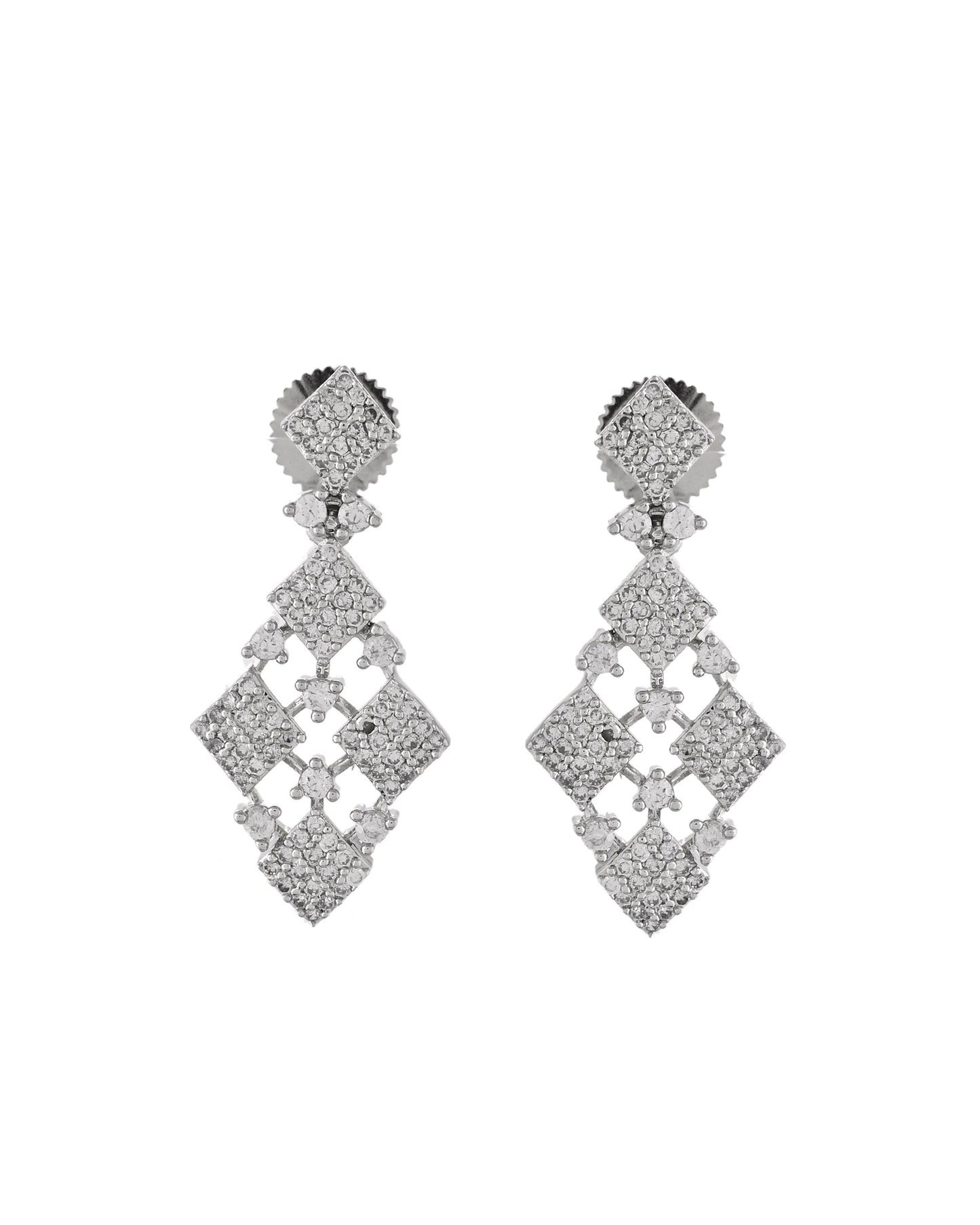 VOJ Silver Plated AD Stone Studded Hand Crafted Jewellery Set | Swadesiicart