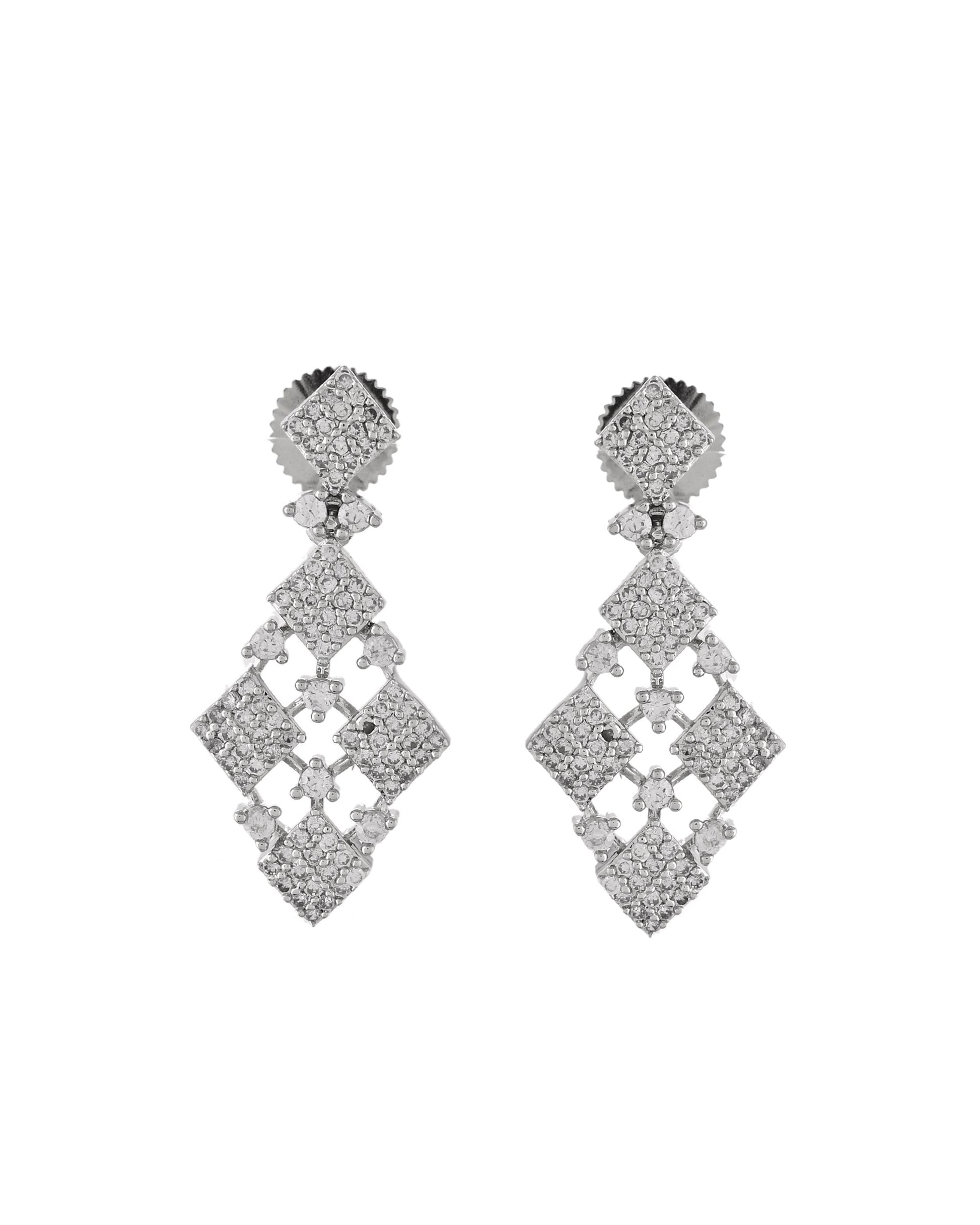 VOJ Silver Plated AD Stone Studded Hand Crafted Jewellery Set | Swadesiicart