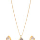 VOJ Gold Polished CZ Stone Studded Geometrical Jewellery Set | Swadesiicart
