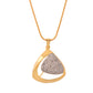VOJ Gold Polished CZ Stone Studded Geometrical Jewellery Set | Swadesiicart