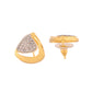 VOJ Gold Polished CZ Stone Studded Geometrical Jewellery Set | Swadesiicart