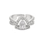 VOJ Silver-Plated AD-Stone-Studded Adjustable Finger Ring | Swadesiicart