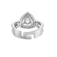 VOJ Silver-Plated AD-Stone-Studded Adjustable Finger Ring | Swadesiicart