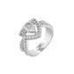 VOJ Silver-Plated AD-Stone-Studded Adjustable Finger Ring | Swadesiicart