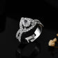 VOJ Silver-Plated AD-Stone-Studded Adjustable Finger Ring | Swadesiicart