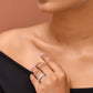 VOJ Silver Plated Cubic Zirconia Studded Finger Ring | Swadesiicart