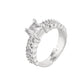 VOJ Silver Plated Cubic Zirconia Studded Finger Ring | Swadesiicart