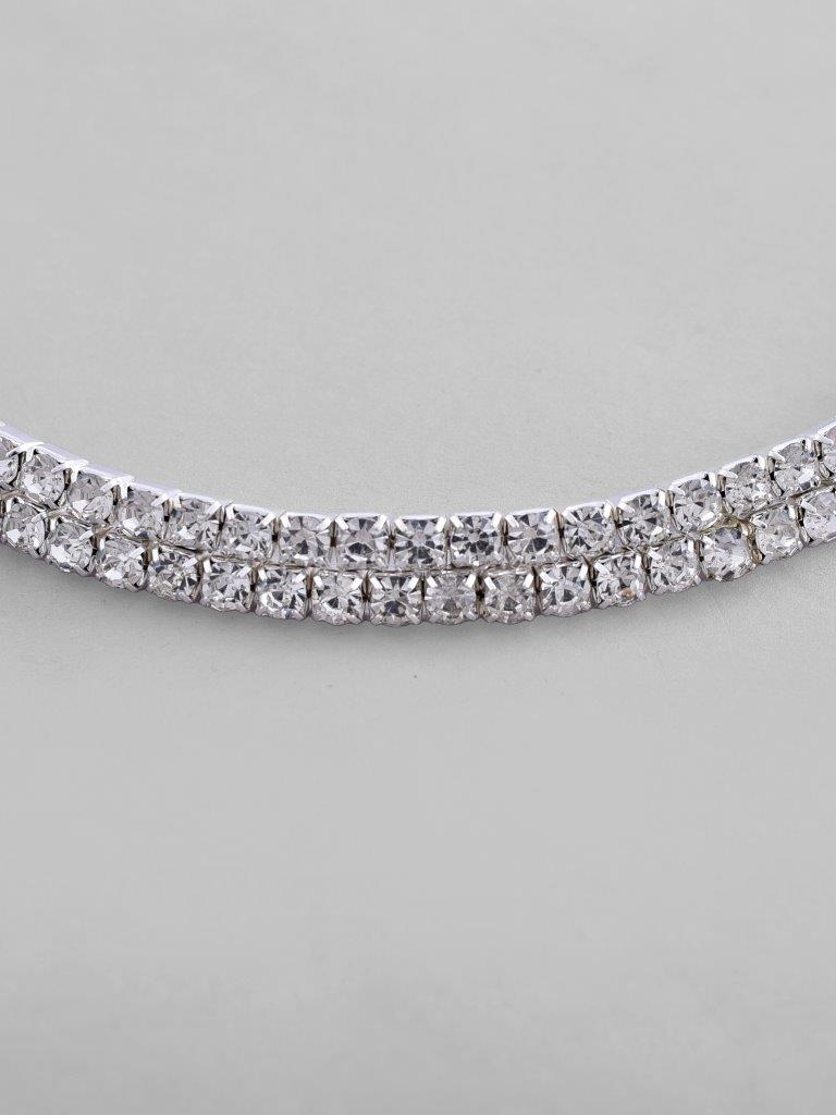 VOJ Silver Plated Choker Two Layer Necklace | Swadesiicart
