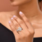 VOJ Silver-Plated Cubic Zirconia Studded Adjustable Finger Ring - Swadesiicart