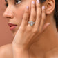 VOJ Silver-Plated Cubic Zirconia Studded Adjustable Finger Ring - Swadesiicart