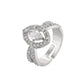 VOJ Silver-Plated Cubic Zirconia Studded Adjustable Finger Ring - Swadesiicart