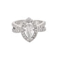 VOJ Silver-Plated Cubic Zirconia Studded Adjustable Finger Ring - Swadesiicart