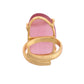 VOJ Stainless Steel Gold Polished Stone-Studded Adjustable Finger Ring - Swadesiicart