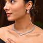 VOJ Silver Plated AD-Stone Studded Square Shaped Jewellery Set - Swadesiicart