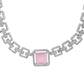 VOJ Silver Plated AD-Stone Studded Square Shaped Jewellery Set - Swadesiicart