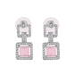 VOJ Silver Plated AD-Stone Studded Square Shaped Jewellery Set - Swadesiicart
