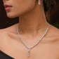 VOJ Silver Plated White Stone Studded Necklace Set | Swadesiicart