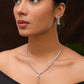 VOJ Silver Plated White Stone Studded Necklace Set | Swadesiicart