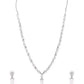 VOJ Silver Plated White Stone Studded Necklace Set | Swadesiicart