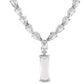VOJ Silver Plated White Stone Studded Necklace Set | Swadesiicart