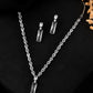 VOJ Silver Plated White Stone Studded Necklace Set | Swadesiicart