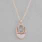 VOJ Rose Gold-Polished Oval Pandent Chain | Swadesiicart