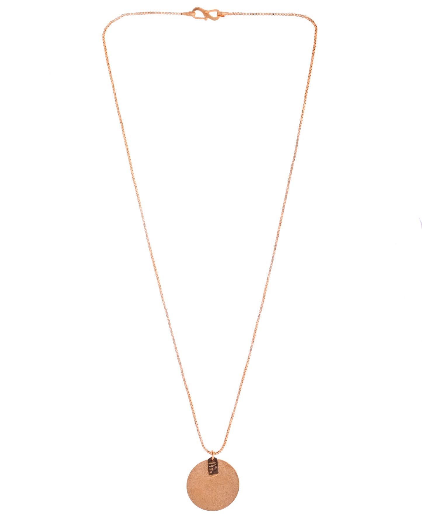 VOJ Gold Polished Chain With Circular Pendant - Swadesiicart