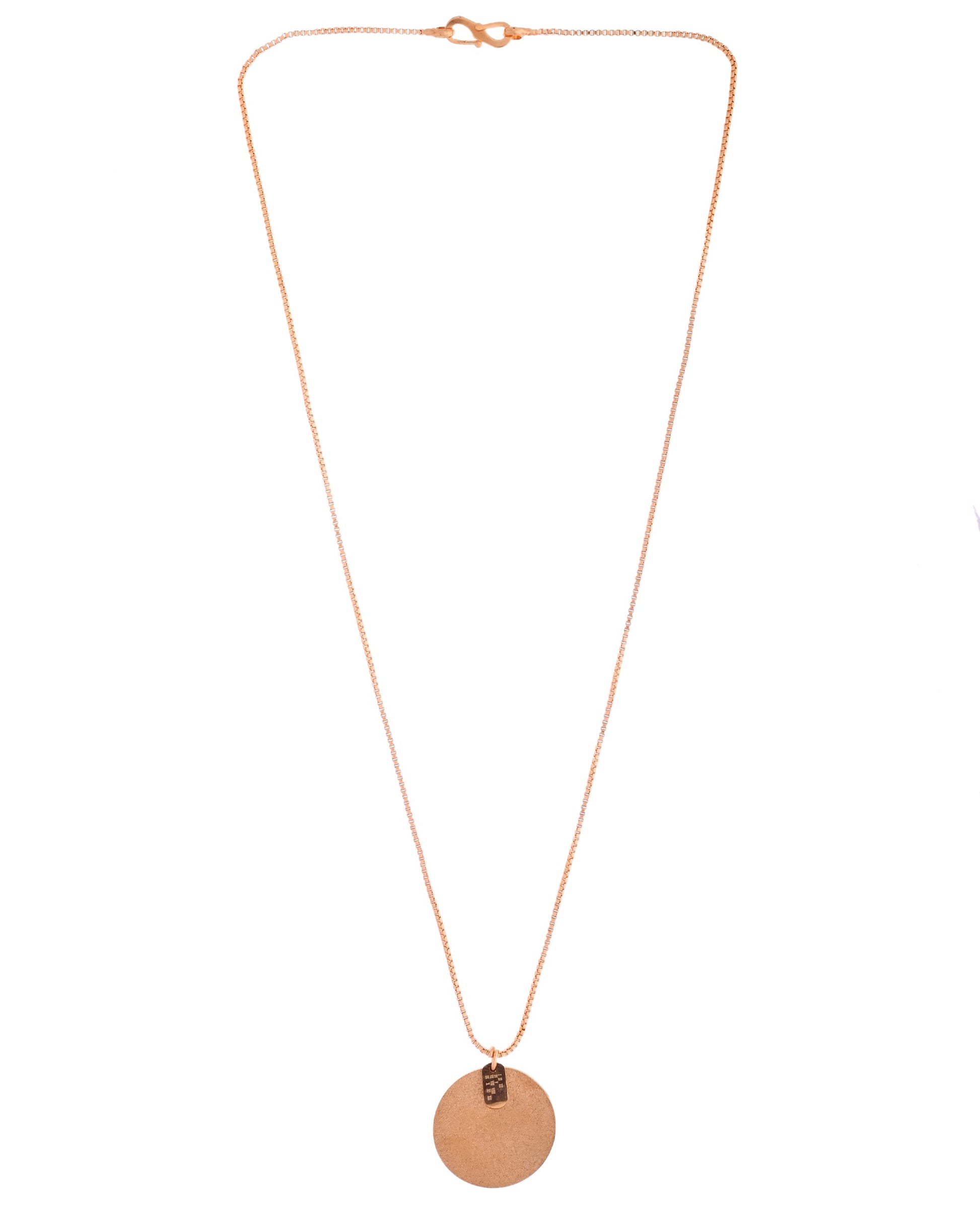VOJ Gold Polished Chain With Circular Pendant - Swadesiicart