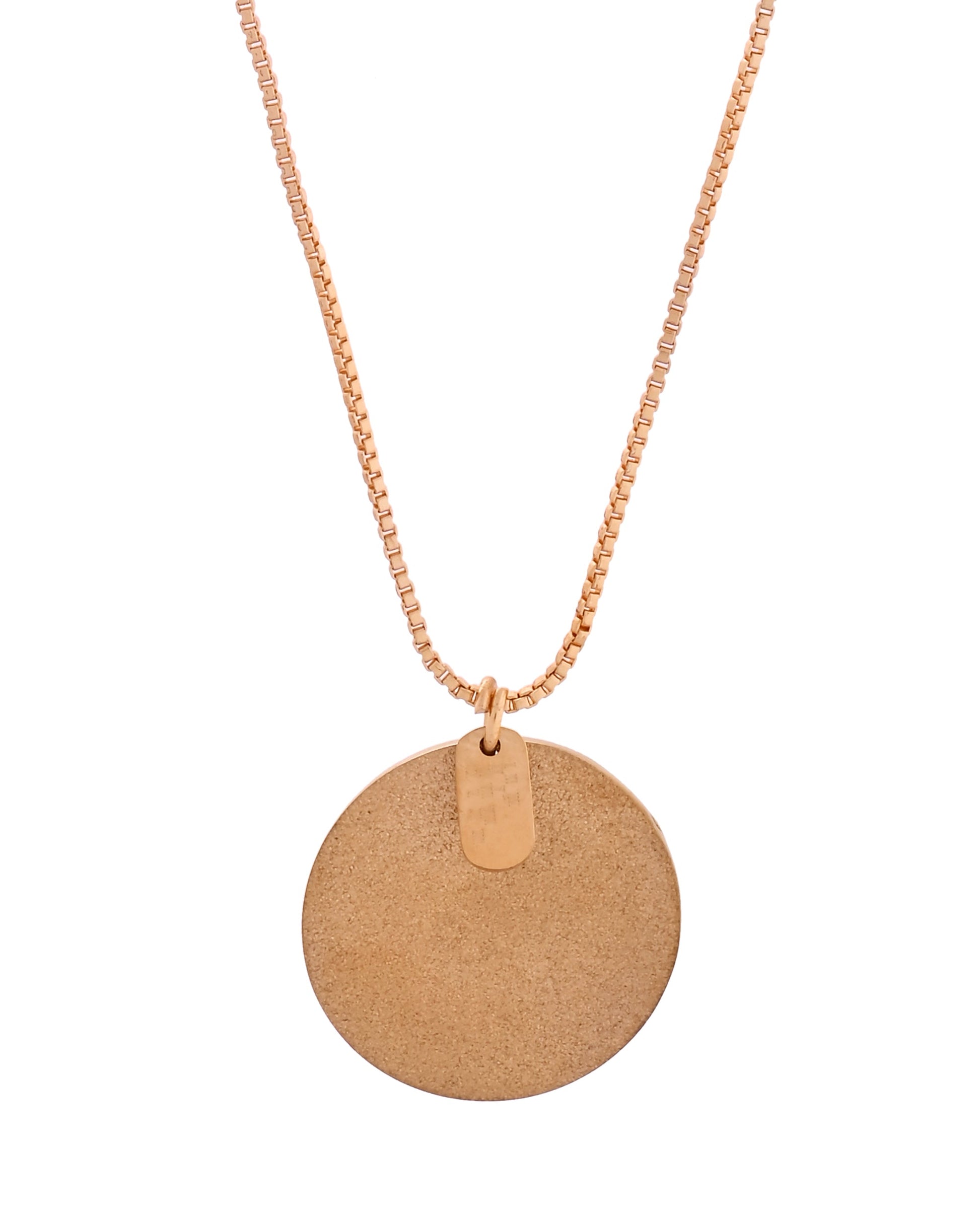 VOJ Gold Polished Chain With Circular Pendant - Swadesiicart