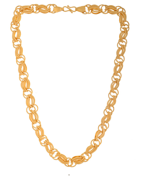 VOJ Gold Polished Stylish Stainless Steel Chain For Men - Swadesiicart