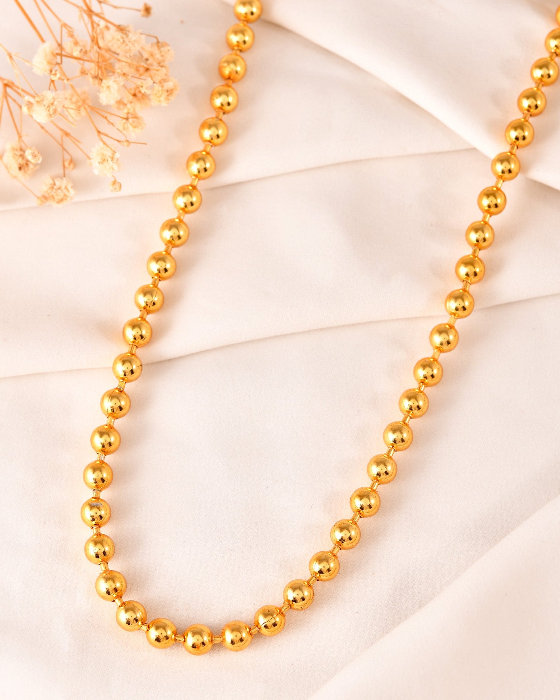 VOJ Gold Polished Ball Shaped Elegant Chain For Men - Swadesiicart