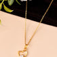 VOJ Gold Polished Chain With Heart Shaped Stone Studded Pendant - Swadesiicart