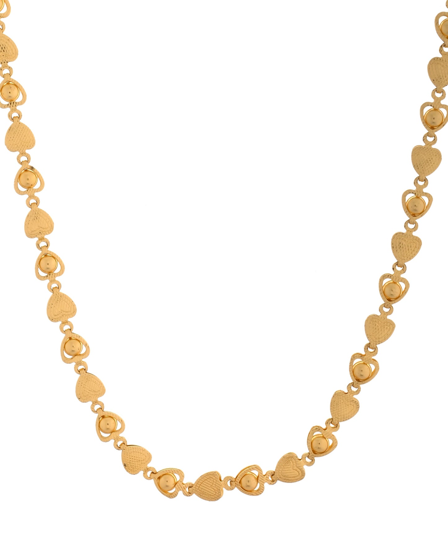 VOJ Women Gold Polished Heart Shaped Chain - Swadesiicart