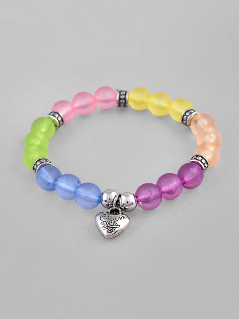 VOJ Multi Colour Beaded Elasticated Bracelet - Swadesiicart