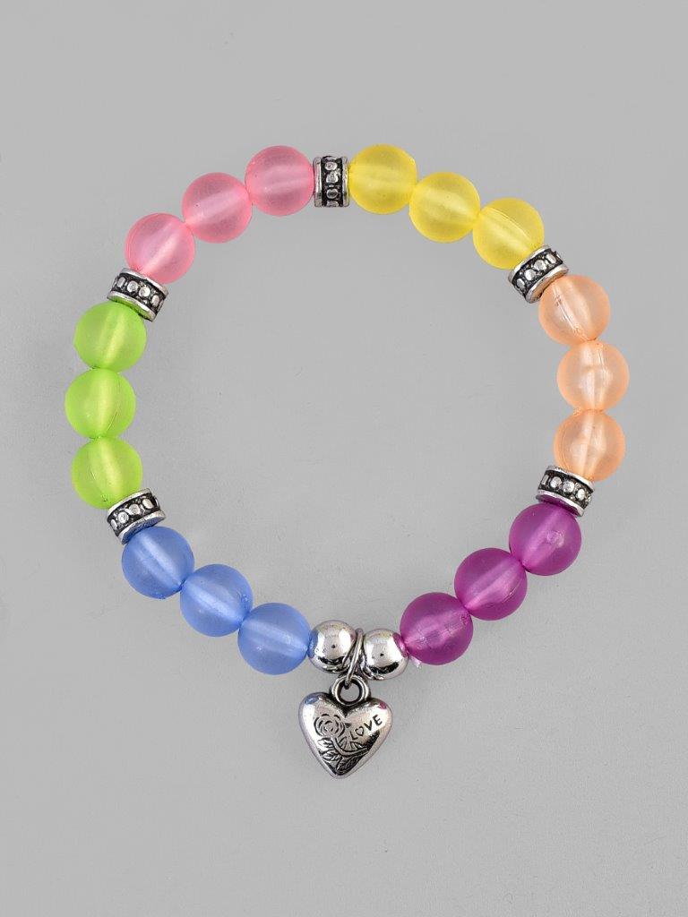 VOJ Multi Colour Beaded Elasticated Bracelet - Swadesiicart