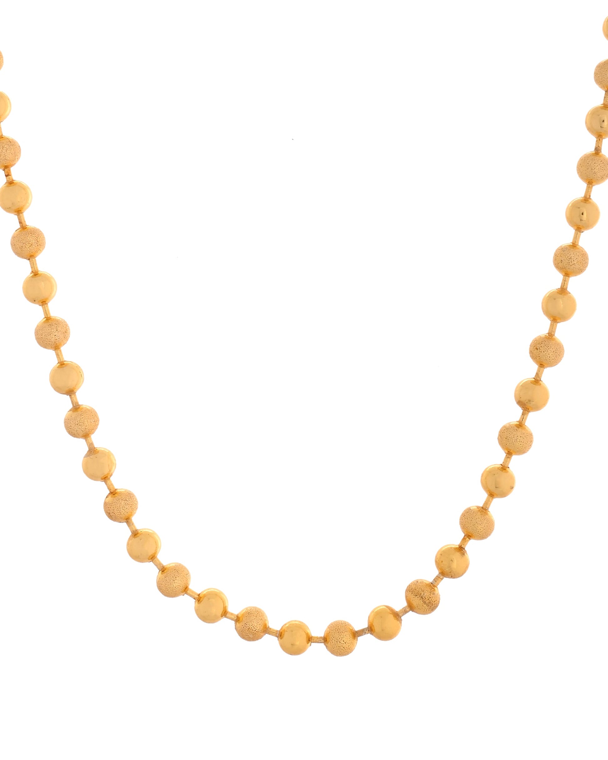 VOJ Men Gold Polished Ball Studded Elegant Chain - Swadesiicart
