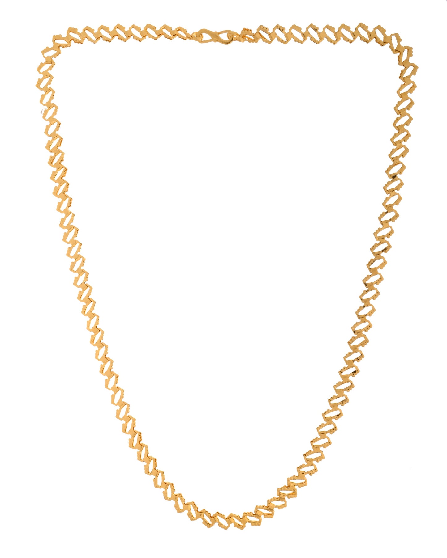 VOJ Gold Polished Designer Stainless Steel Chain For Women - Swadesiicart